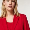 Abbigliamento Marina Rinaldi | Blazer In Tessuto Fluido Stretch Rosso