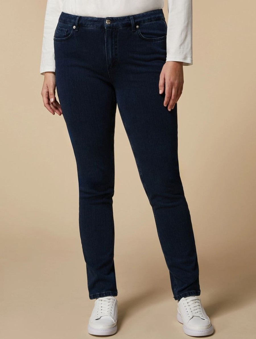 Abbigliamento Marina Rinaldi | Jeans In Denim Jersey Dalla Vestibilita Meravigliosa Blu Notte