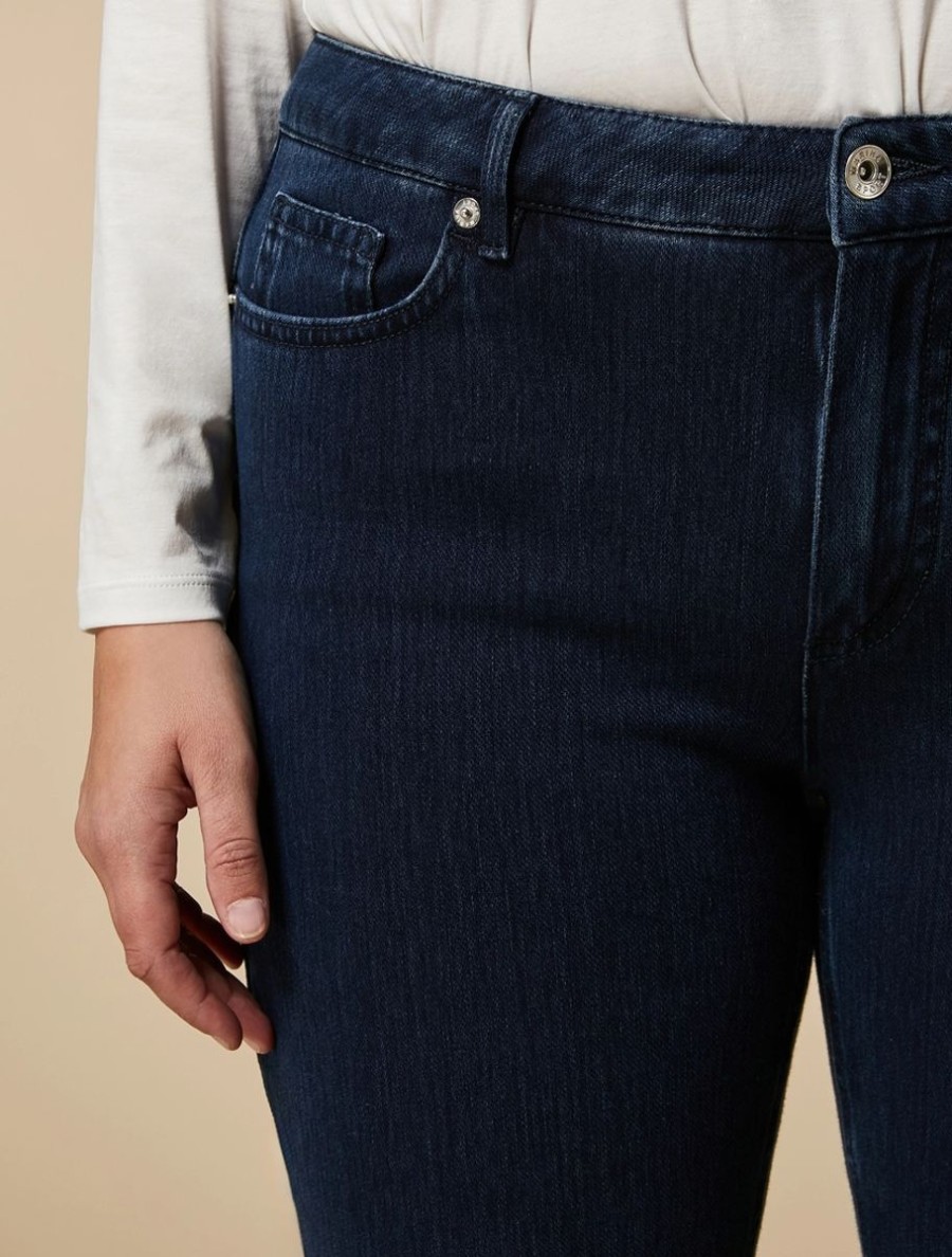 Abbigliamento Marina Rinaldi | Jeans In Denim Jersey Dalla Vestibilita Meravigliosa Blu Notte