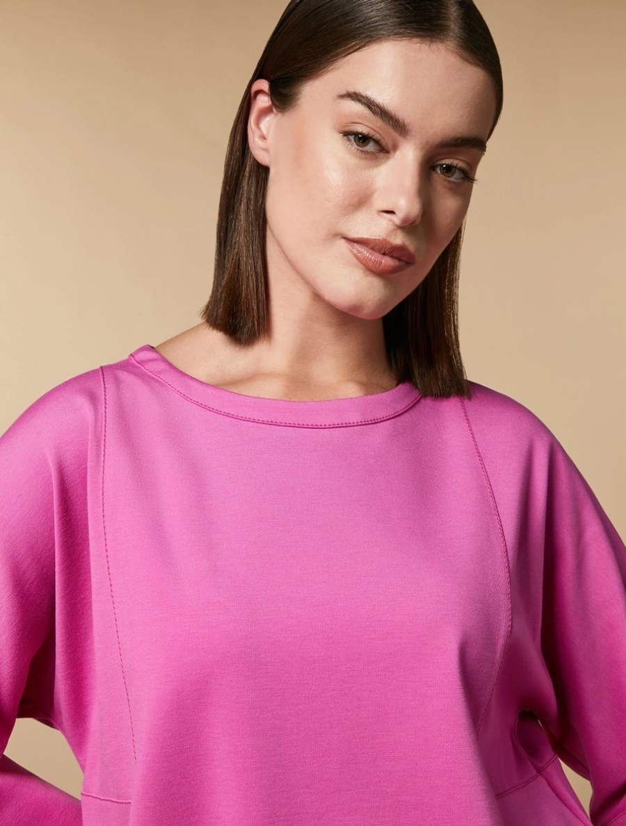 Abbigliamento Marina Rinaldi | Felpa In Maglia Fucsia