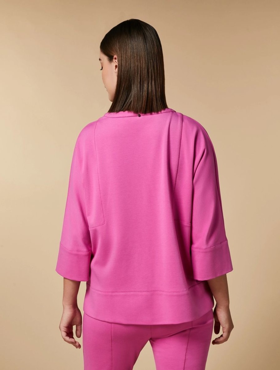 Abbigliamento Marina Rinaldi | Felpa In Maglia Fucsia