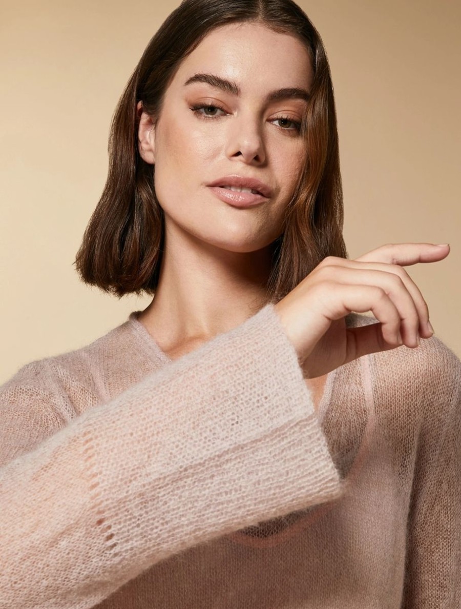 Abbigliamento Marina Rinaldi | Maglia In Mohair E Alpaca Rosa