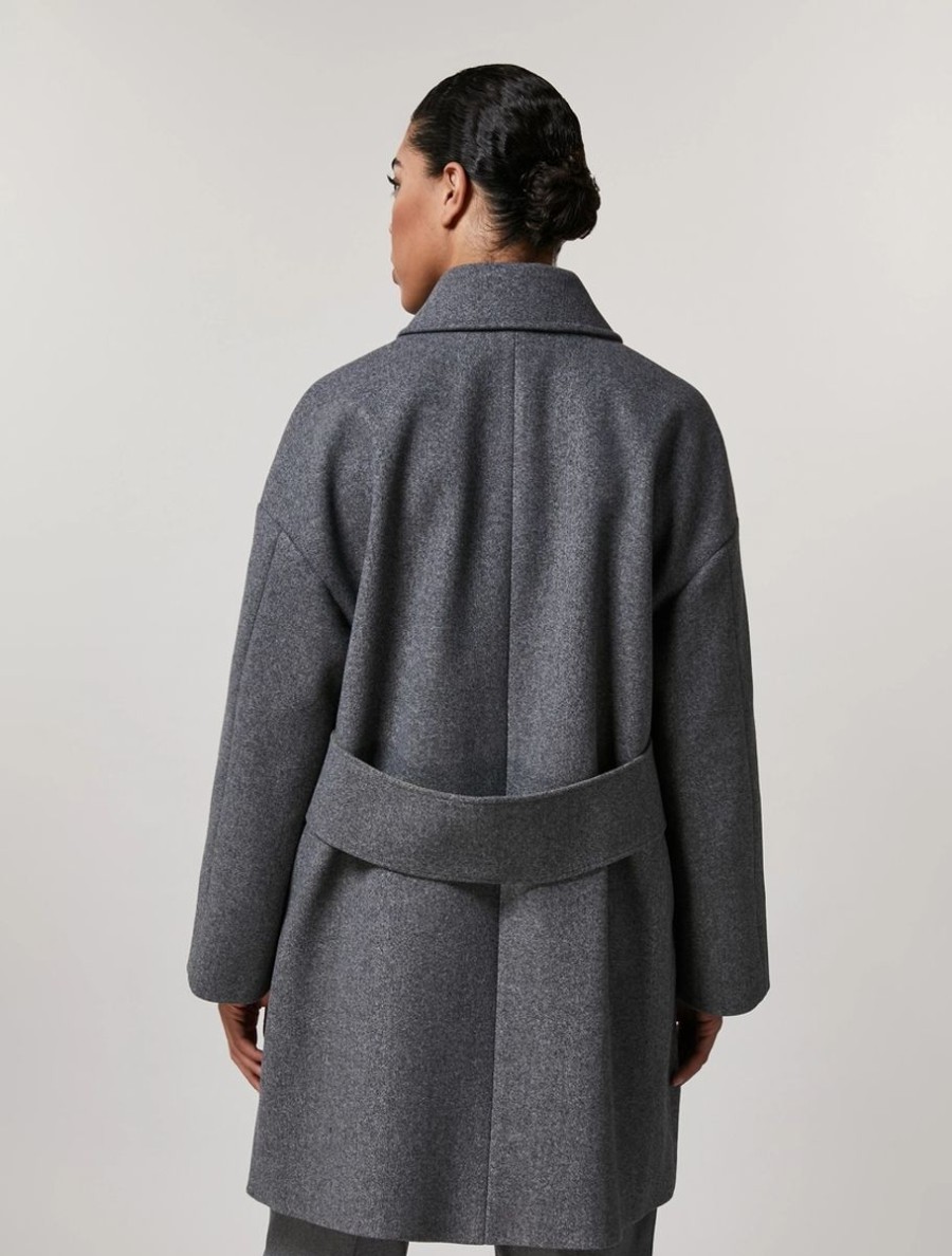 Abbigliamento Marina Rinaldi | Cappotto Di Stoffa Grigio Medio