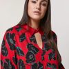 Abbigliamento Marina Rinaldi | Abito Chemisier In Twill Di Viscosa Rosso