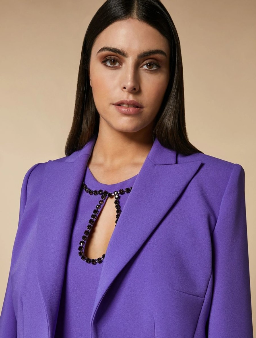 Abbigliamento Marina Rinaldi | Giacca Spencer In Crepe Viola