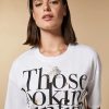 Abbigliamento Marina Rinaldi | T-Shirt In Jersey Con Decorazioni Bianco