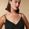 Abbigliamento Marina Rinaldi | Top In Crepe De Chine Decorato Con Strass Nero