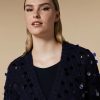 Abbigliamento Marina Rinaldi | Cardigan In Misto Alpaca Con Paillettes Marina Scuro