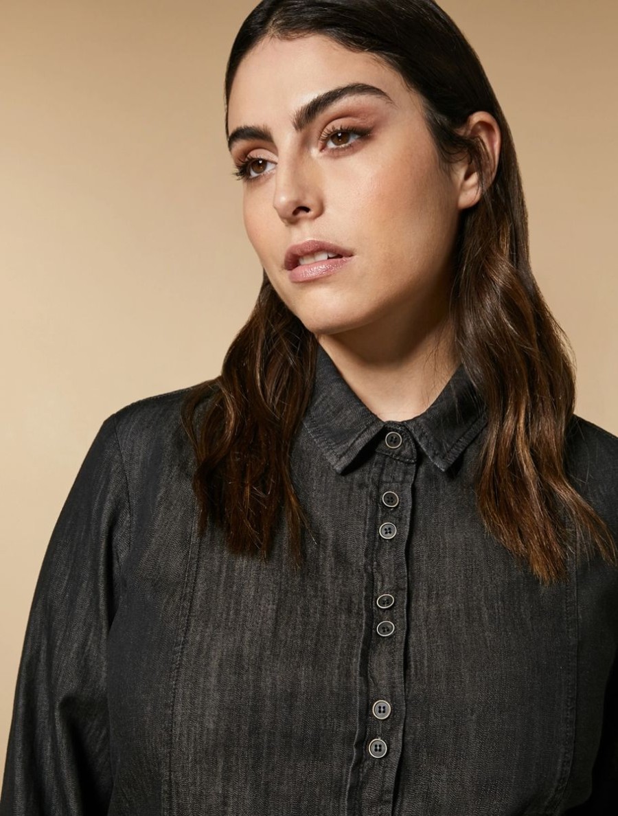 Abbigliamento Marina Rinaldi | Camicia Di Jeans Nero