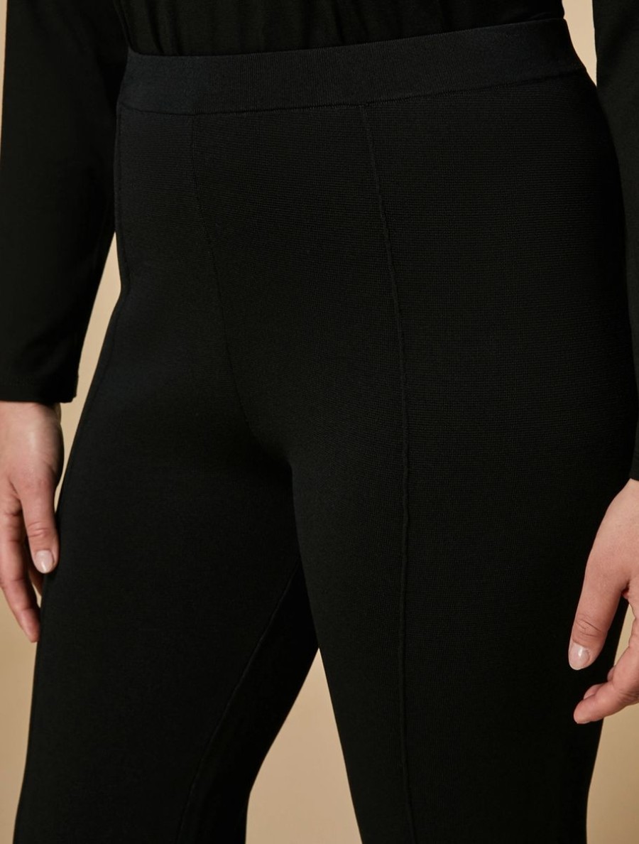 Abbigliamento Marina Rinaldi | Leggings In Maglia Di Viscosa Nero