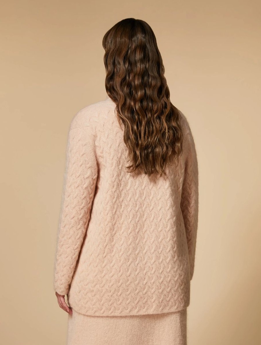 Abbigliamento Marina Rinaldi | Cardigan In Mohair E Lana Rosa