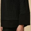 Abbigliamento Marina Rinaldi | Felpa In Jersey Con Inserto In Tricot Nero