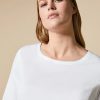 Abbigliamento Marina Rinaldi | T-Shirt In Jersey E Popeline Bianco