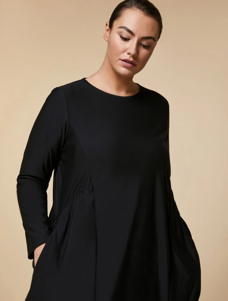 Abbigliamento Marina Rinaldi | Abito Lungo In Maglia Nero