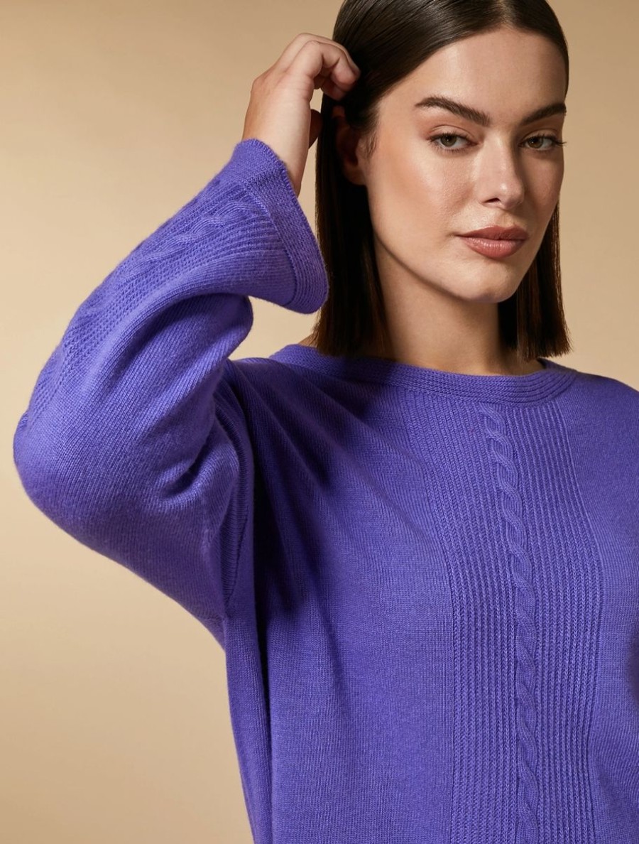 Abbigliamento Marina Rinaldi | Maglia In Misto Cashmere Viola