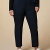 Abbigliamento Marina Rinaldi | Pantaloni In Gabardina Fluida Marina Scuro