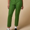 Abbigliamento Marina Rinaldi | Pantaloni Svasati In Misto Viscosa Verde