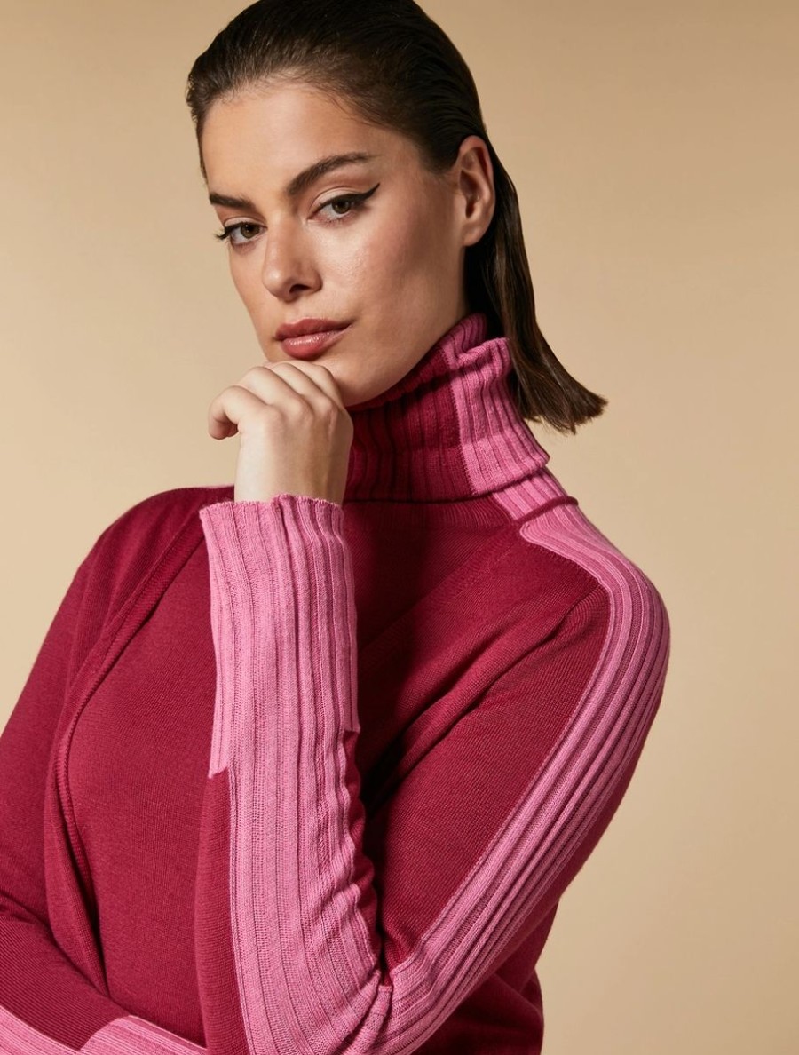 Abbigliamento Marina Rinaldi | Cardigan In Misto Lana Fucsia