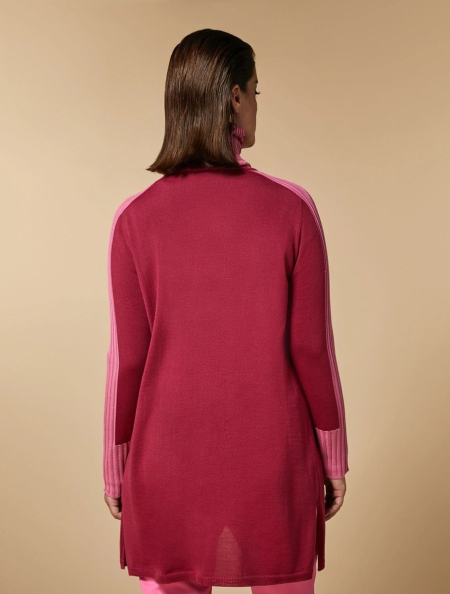 Abbigliamento Marina Rinaldi | Cardigan In Misto Lana Fucsia