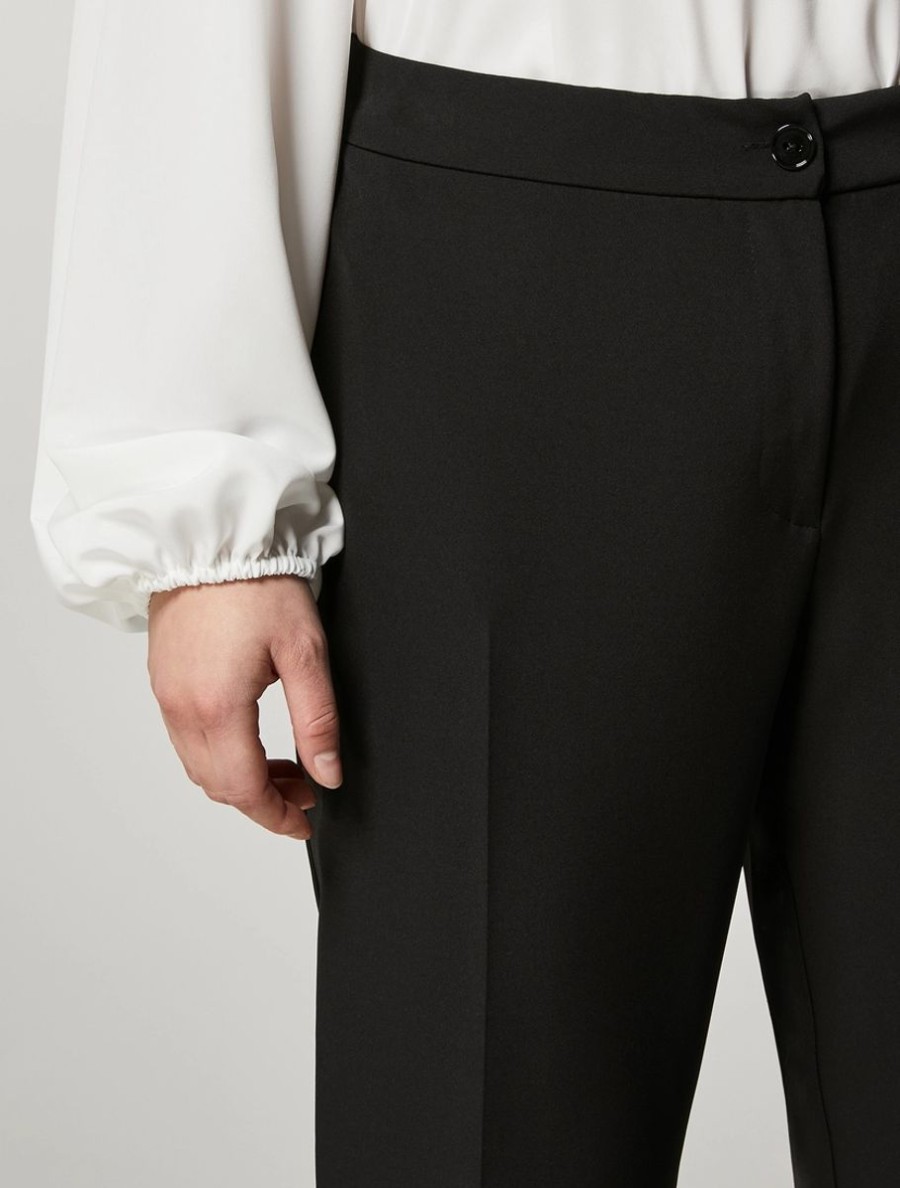 Abbigliamento Marina Rinaldi | Pantaloni In Tessuto Tecnico Nero