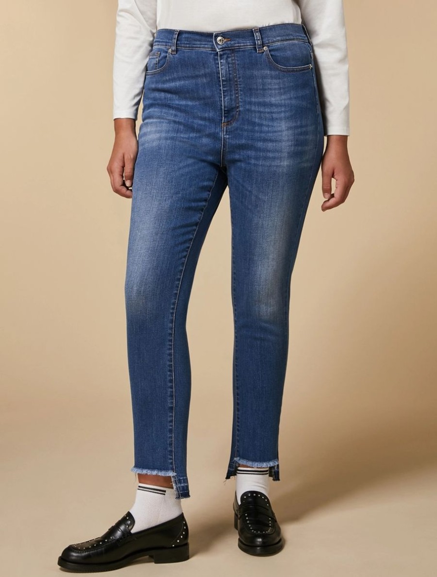 Abbigliamento Marina Rinaldi | Jeans Slim In Denim Elasticizzato Sci Blu