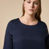 Abbigliamento Marina Rinaldi | T-Shirt In Jersey E Popeline Marina Scuro