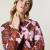 Abbigliamento Marina Rinaldi | Tunica In Crepe De Chine Stampata Fucsia