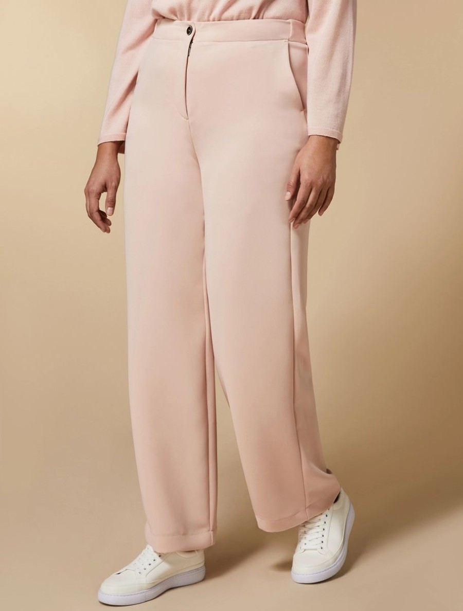 Abbigliamento Marina Rinaldi | Pantaloni In Tessuto Fluido Rosa