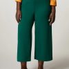 Abbigliamento Marina Rinaldi | Pantaloni In Crepe Jersey Scuba Verde Scuro