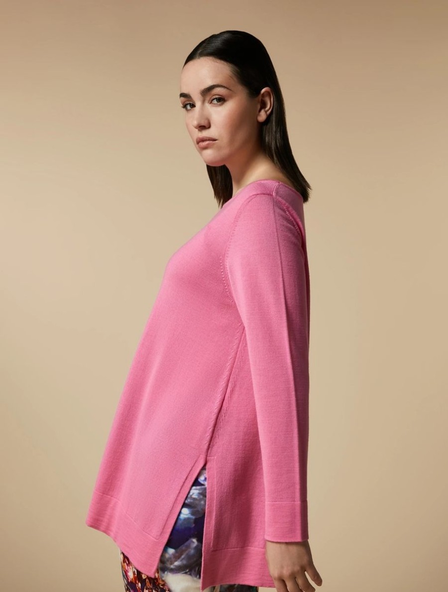 Abbigliamento Marina Rinaldi | Maglione Di Lana Fucsia