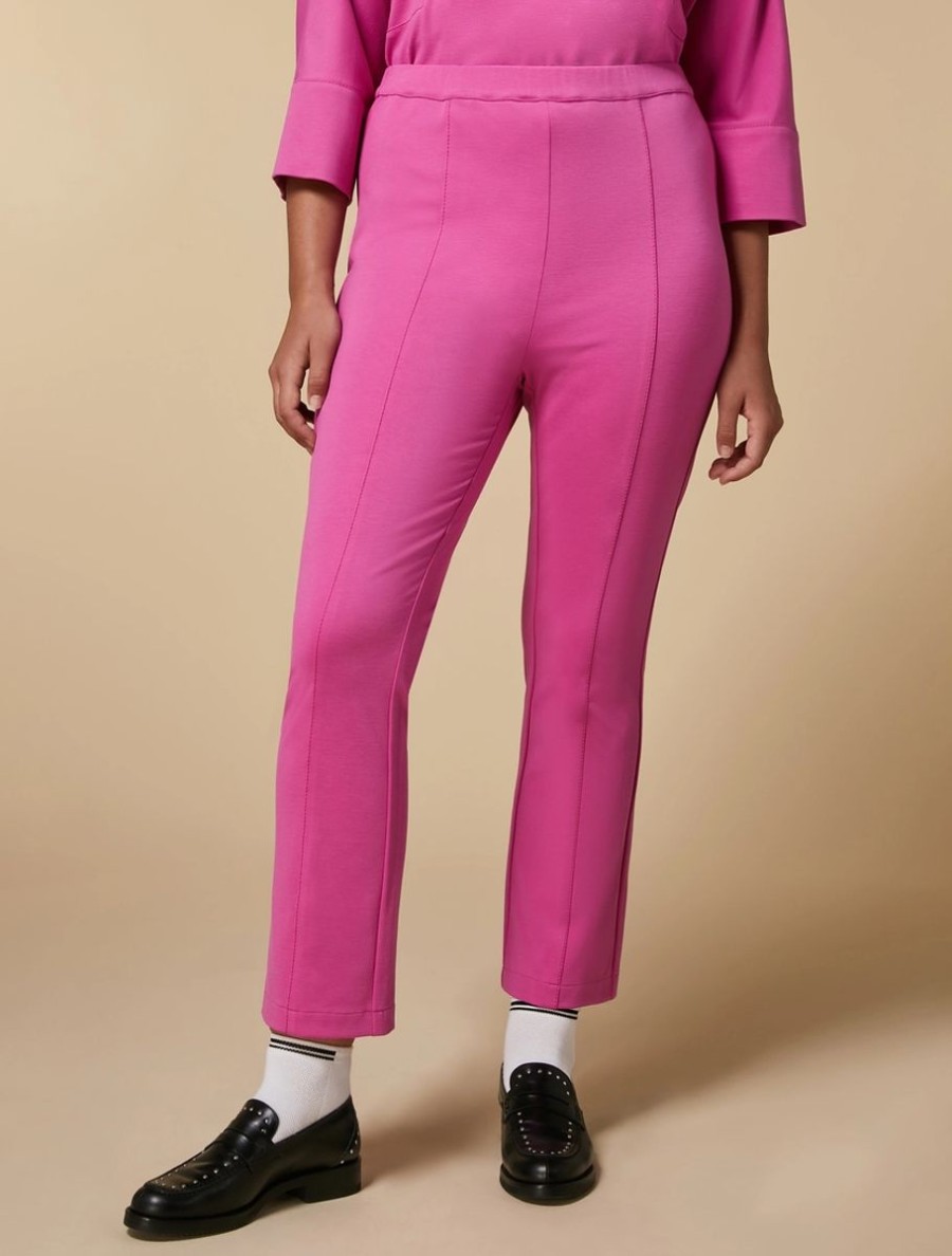 Abbigliamento Marina Rinaldi | Pantaloni Cropped In Maglia Fucsia