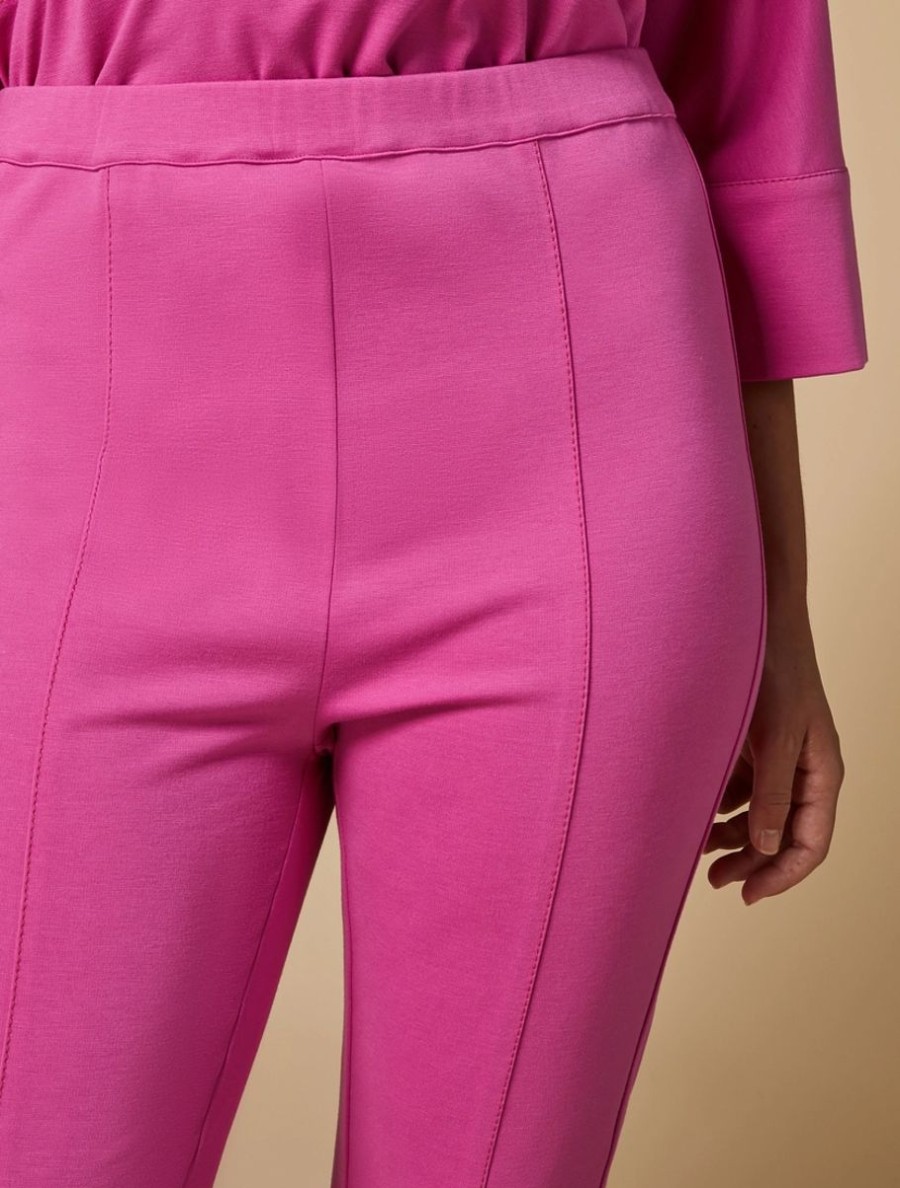 Abbigliamento Marina Rinaldi | Pantaloni Cropped In Maglia Fucsia