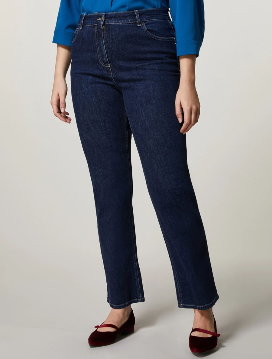 Abbigliamento Marina Rinaldi | Jeans In Denim Di Cotone Marina Scuro