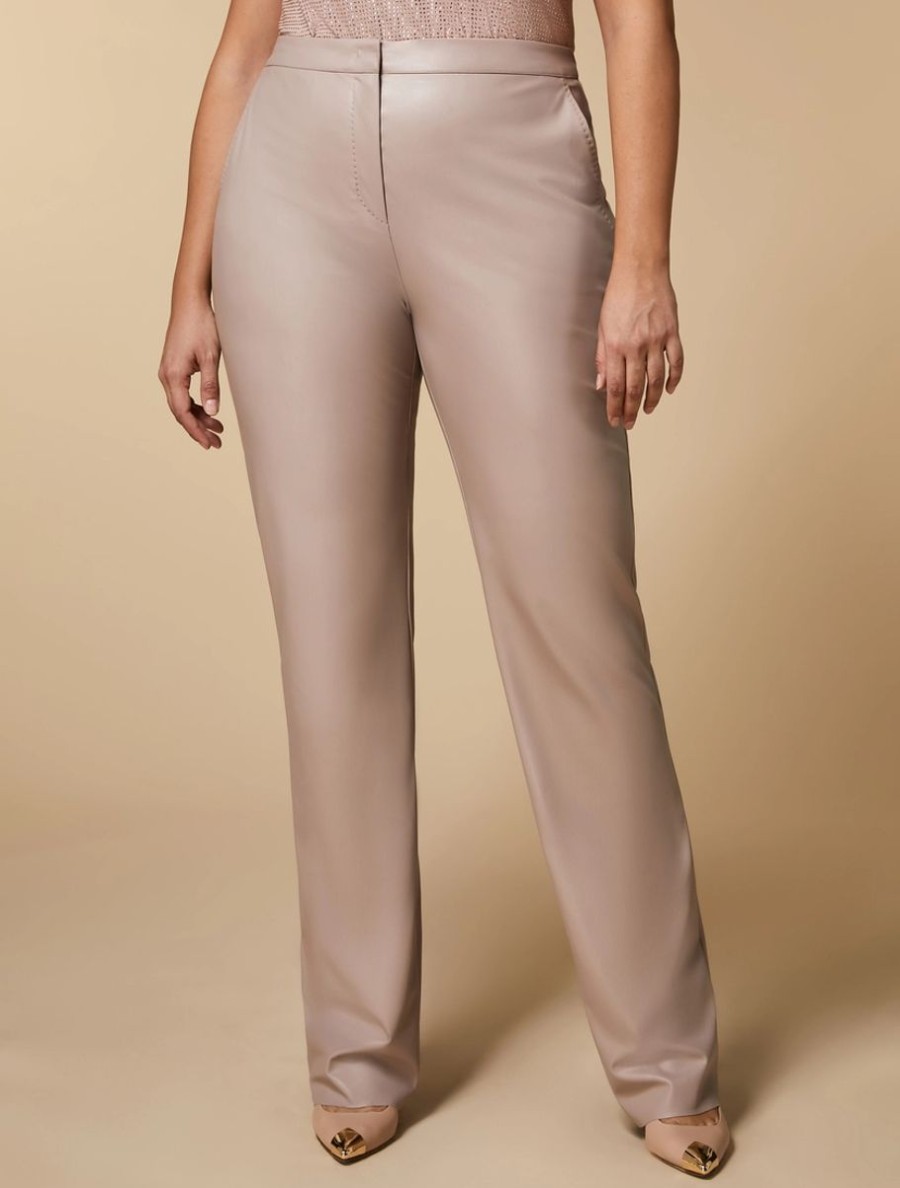 Abbigliamento Marina Rinaldi | Pantaloni In Nappa Stretch Rosa