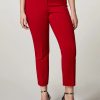 Abbigliamento Marina Rinaldi | Pantaloni In Tessuto Fluido Stretch Rosso