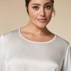 Abbigliamento Marina Rinaldi | Blusa Squadrata In Satin Bianco