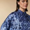 Abbigliamento Marina Rinaldi | Tunica In Twill Stampato Blu Cina