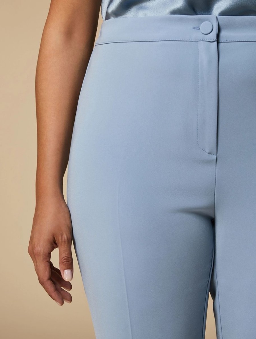 Abbigliamento Marina Rinaldi | Pantaloni Slim In Triacetato Sci Blu