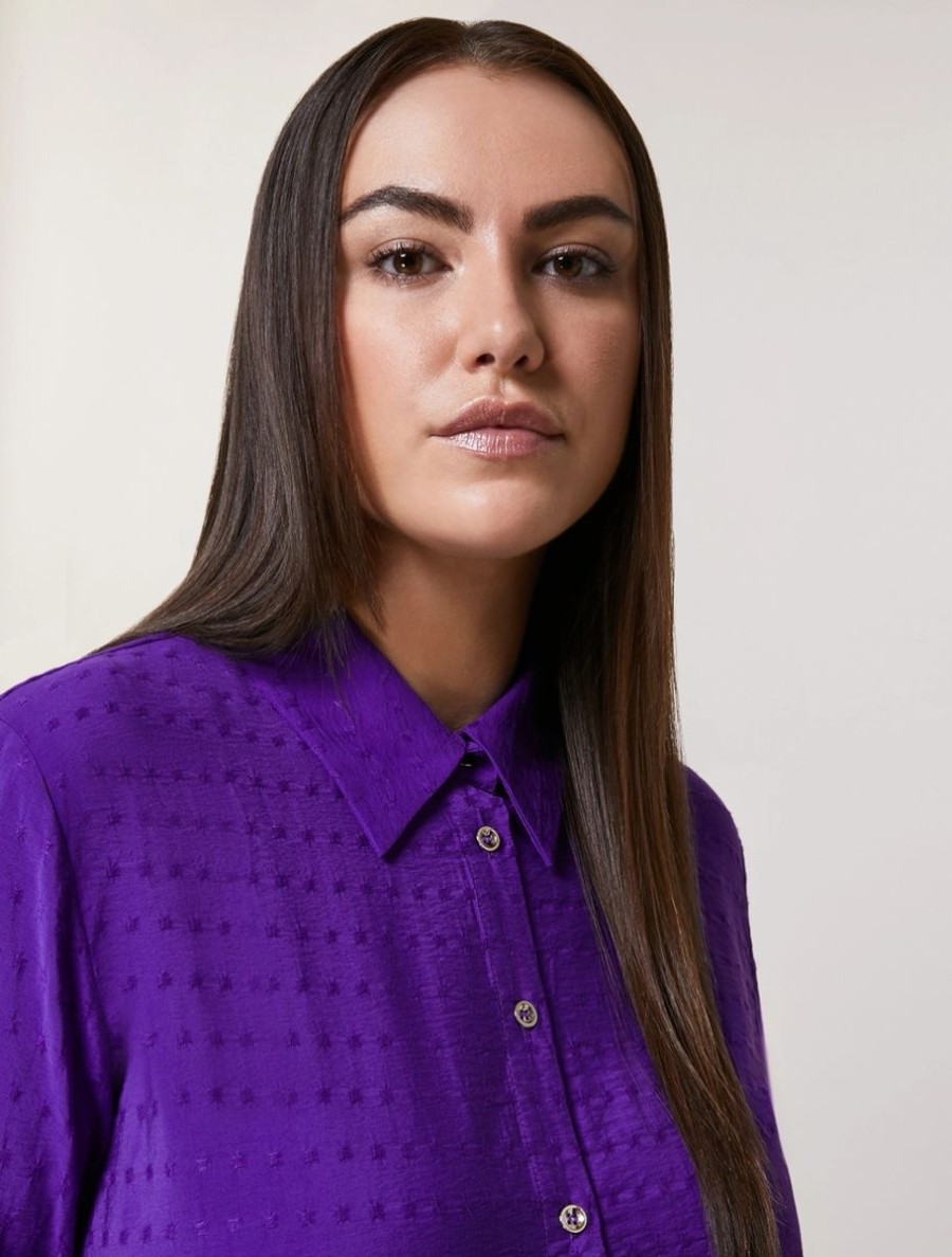 Abbigliamento Marina Rinaldi | Tunica In Tessuto Jacquard Viola