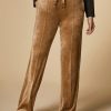 Abbigliamento Marina Rinaldi | Pantaloni Ampi In Ciniglia Marrone Scuro