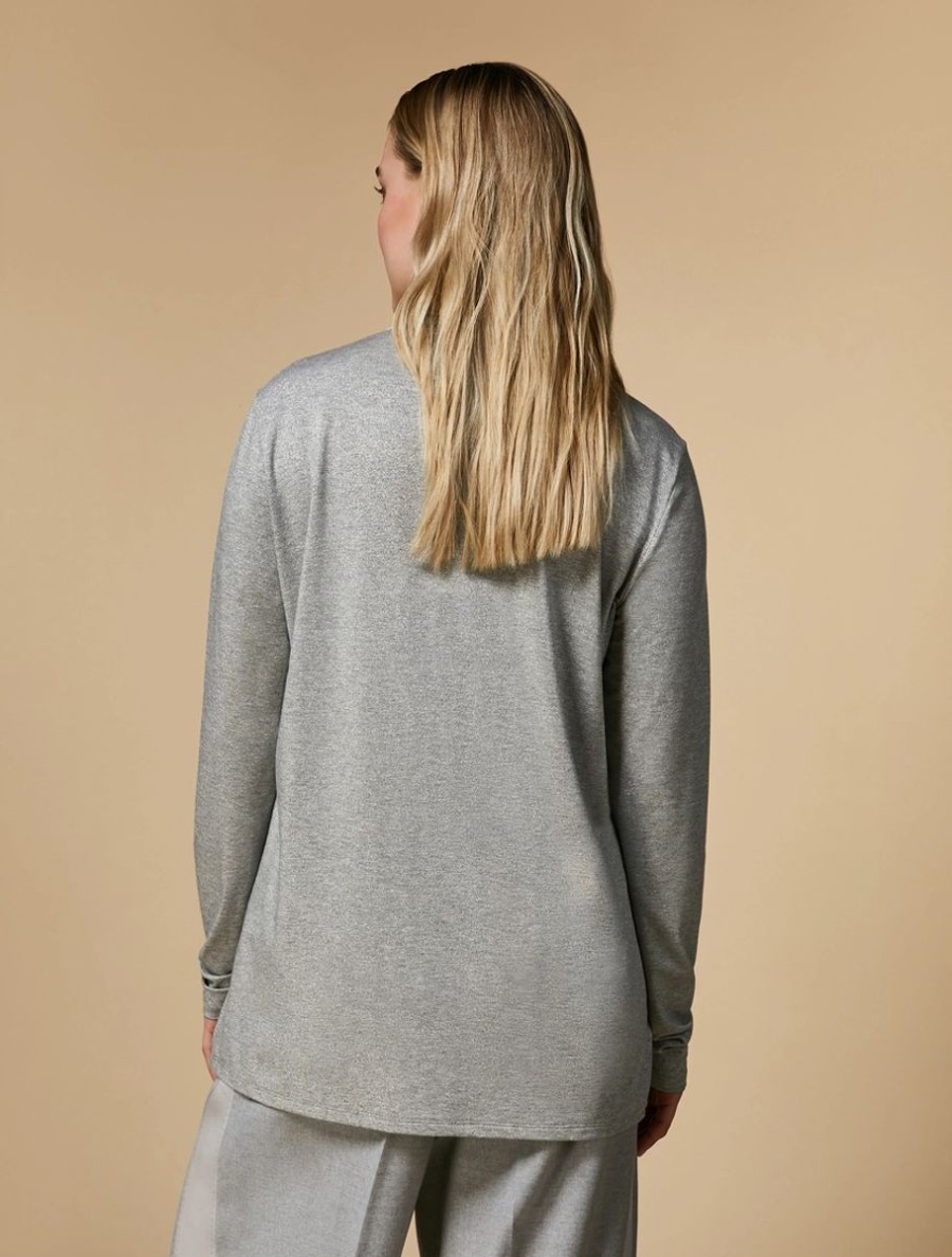 Abbigliamento Marina Rinaldi | Maglia Dolcevita In Jersey Grigio Chiaro