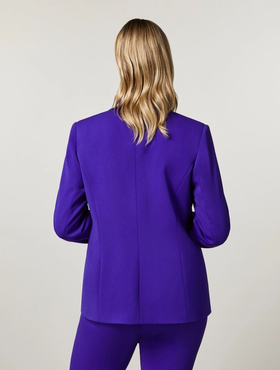 Abbigliamento Marina Rinaldi | Blazer In Tessuto Fluido Stretch Viola