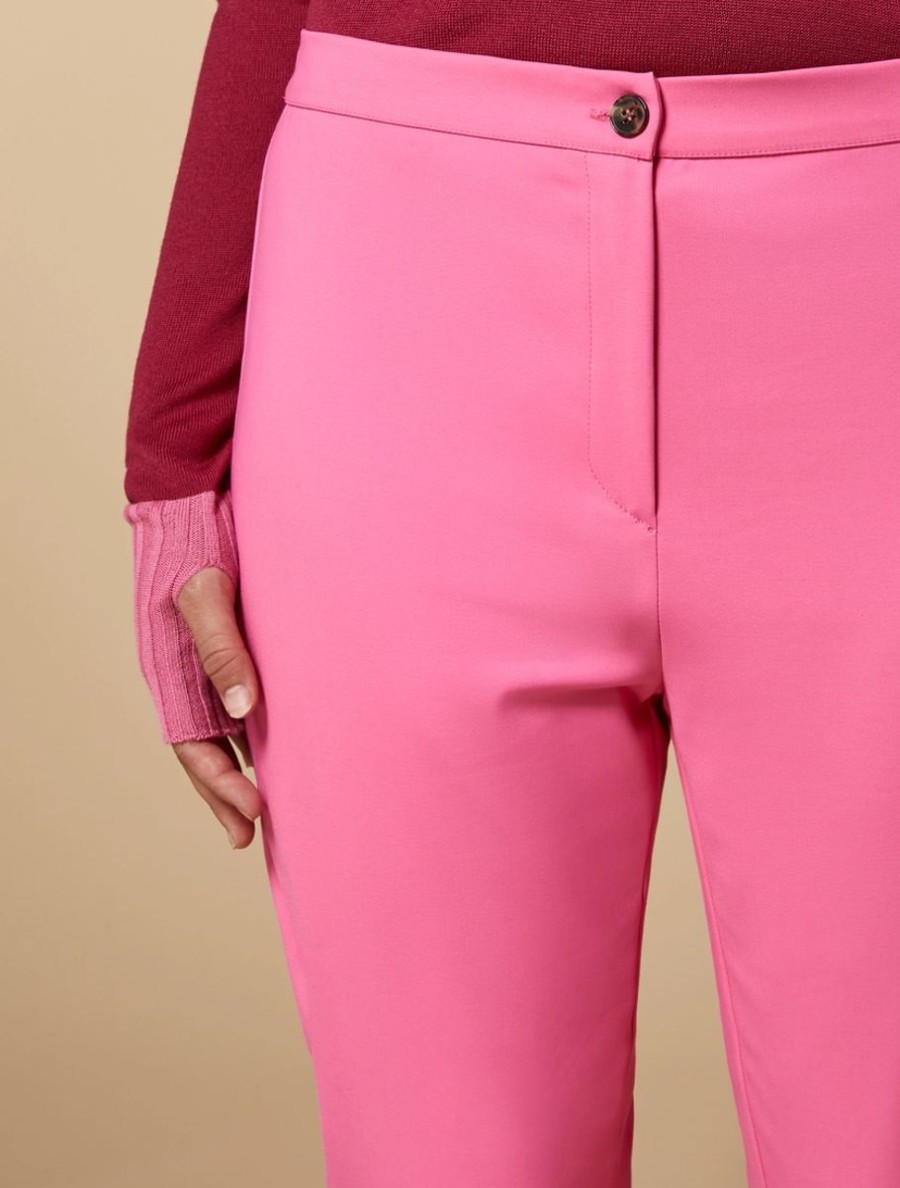 Abbigliamento Marina Rinaldi | Pantaloni In Misto Cotone Rosa