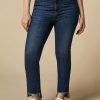 Abbigliamento Marina Rinaldi | Jeans Slim In Denim Di Cotone Blu Notte