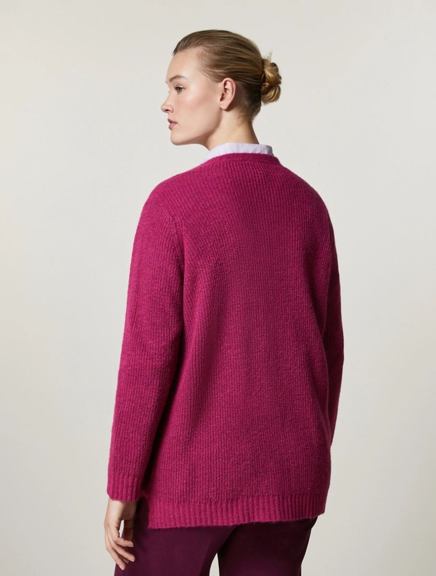 Abbigliamento Marina Rinaldi | Cardigan In Misto Lana Fucsia