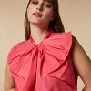 Abbigliamento Marina Rinaldi | Parte Superiore In Taffeta Rosa Rosso