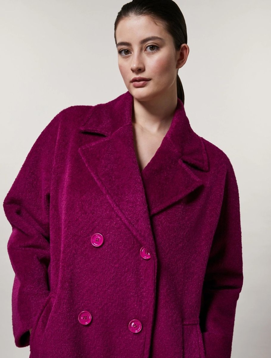 Abbigliamento Marina Rinaldi | Cappotto In Maglia Viola