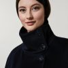 Abbigliamento Marina Rinaldi | Cappotto In Panno Di Lana Marina Scuro