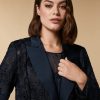 Abbigliamento Marina Rinaldi | Giacca Blazer In Pizzo Macrame Marina Scuro