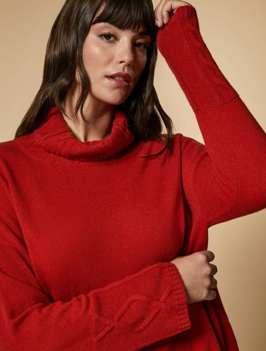 Abbigliamento Marina Rinaldi | Maglia In Lana E Cashmere Rosso